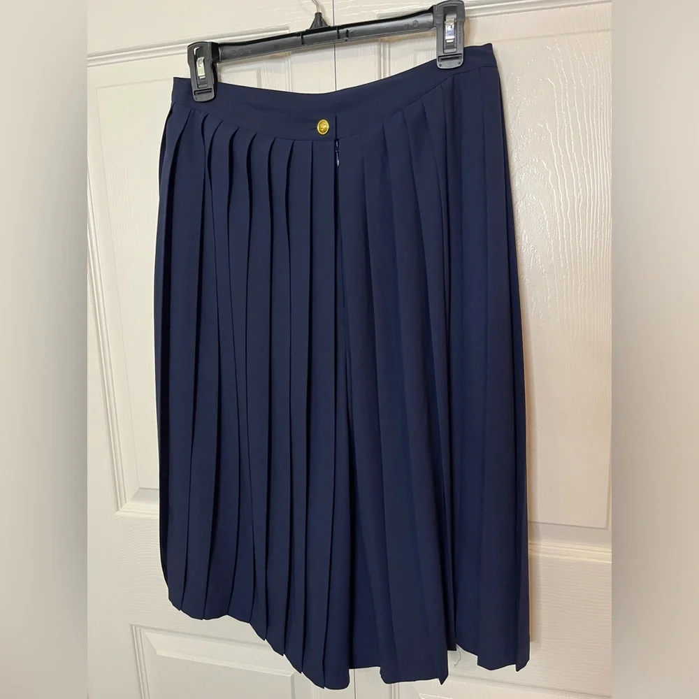 Tory Burch‎ Faye Pleated Culottes Tory Navy Blue Knee Length Size 6 Retails $298